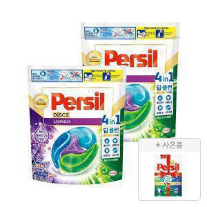 퍼실 디스크 4in1 딥클린 캡슐세제 라벤더 38개입, 2개 + 증정(파워젤 듀얼 300ml, 1개