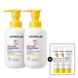 아토팜 키즈 실키 헤어컨디셔너 300ml 2개 +[증정] 허니로션20mlx2개+2in1샴푸20ml