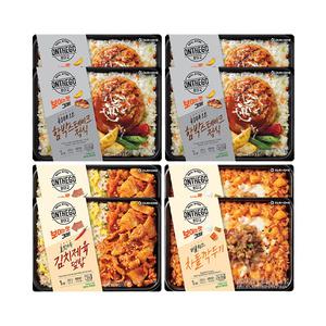 온더고 함박스테이크정식 290g, 4개+김치제육덮밥 290g, 2개+더블치즈 차돌깍두기 300