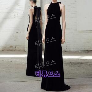블랙 연주드레스 연말 이브닝 연주회드레스 약혼 시상식 칵테일 돌잔치 연말파티복 티