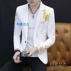티류으스 남성 트로트 무대 공연 의상 슬림핏 MC 행사 옷 상의 진행 반짝이 자켓