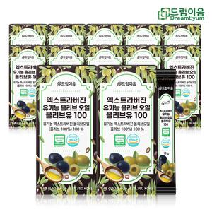 드림이음 스페인산 올리브오일 10g x 14포 12박스 유기농 엑스트라버진 스틱 올리브유