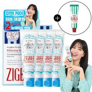 지.그.비 대용량 화이트닝 미.백케.어 치약 레.몬민.트향 107g 4개입+여행용 치약 증.