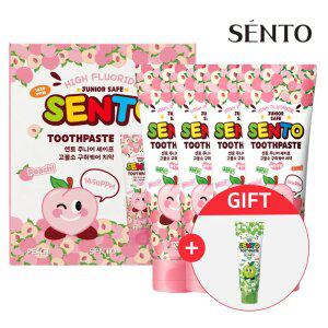 주.니어 구취케어 고.불소 어린이치약 복숭아향 120g 4개 +사과향1개