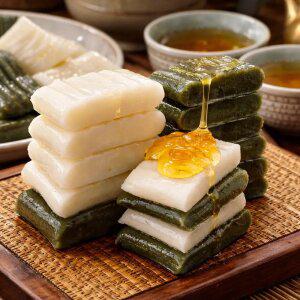 [더미들래]말랑쫄깃 쑥절편1kg + 백절편1kg