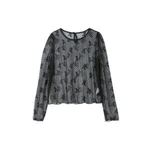 리본 시스루 테잎 블라우스 AQ1CT344