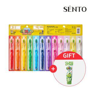 주.니어 딥클린 초.미세모 어린이칫솔 12색상 스텝3 12개 +사과향1개