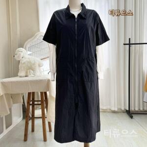 애견 미용가운 애견미용사 방수 앞치마 집업가운 스트라이프블루긴팔 티류으스