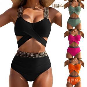 모노비키 하이웨스트 체형커버 언더붑 볼륨 원피스 비치원피스 티류으스