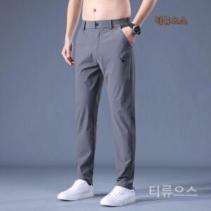 티류으스 허리밴딩 쿨맥스 냉장고 팬츠 남상 스 실크 캐주얼 냉장고 팬츠 스판