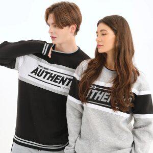 FT3005 무니크영 컨트라스트 블럭 포인트 맨투맨 티셔츠