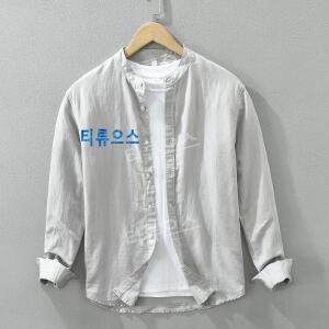 티류으스 오버사이즈 남성 여름 난방 스판 봄 순면 머슬핏 린넨 루즈핏 터틀넥 데일리