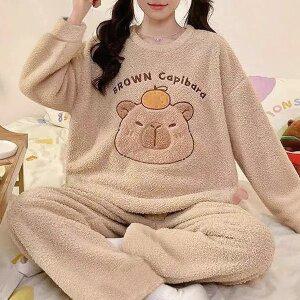 쉬블림로브 (상의+하의) 여성 극세사 패턴 수면잠옷 GWD0370