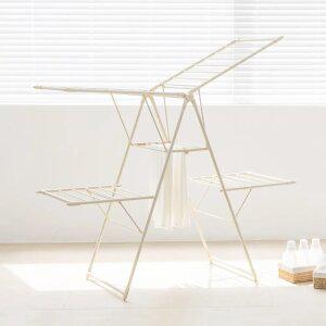 튼튼한 대형 4단 이불 접이식 건조대 빨래건조대 (크림)