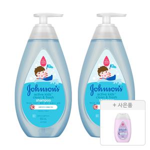 존슨즈 키즈 액티브 프레시 샴푸 500ml, 2개 + 증정 (존슨즈 베드타임 로션 100ml, 1개