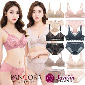 [비너스 비비안] 전상품 노와이어 브라 팬티 세트 스포츠 탑 여성 속옷 심리스 빅사이