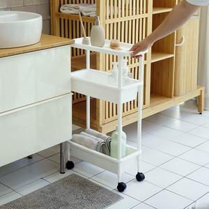 보노하우스 이지 슬림 이동식 트롤리 3단 틈새 선반 베란다 다용도실 세제 정리함