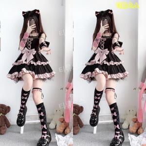 남자 메이드복 하녀복 할로윈 코스튬 빈티지  스위트 보우 공주 휴일 파티 여성 티류으