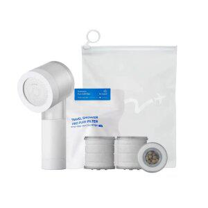 [석회질제거] 여행용샤워기 화이트+프로필터1팩(2p)