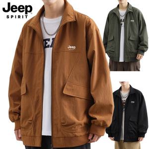 지프 JEEP SPIRIT 남녀공용 스탠드 카라 점퍼 캠핑패션 자켓 집업 속건성 등산패션 데