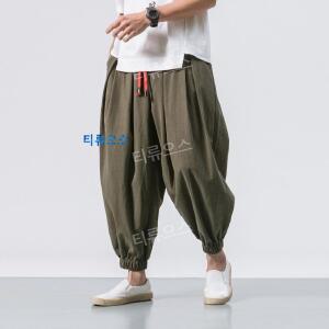 티류으스 빅사이즈 남자 항아리 닭다리 하렘 조거 팬츠 여름 시원 알라딘 바지