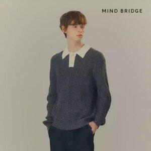 [택가 89,900]마인드브릿지 울혼방배색카라세미오버핏니트 _1colors