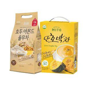 [공식판매점] 미토 호두아몬드 율무차 50T+단호박차 50T(100개) 아침대용 곡물차