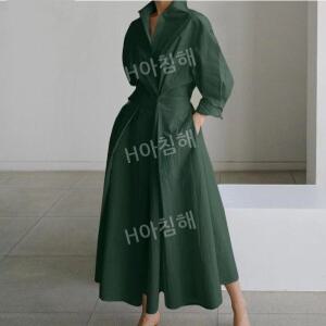 티류으스 여성 가을 원피스 롱원피스 셔츠