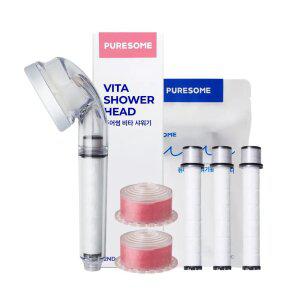 [6개월세트] 비타샤워기+필터1팩+비타필터플라워2개