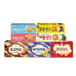 [블루스마일백 증정] 크라운 박스과자 5+5 골라담기 / 딸기산도 땅콩샌드 애플샌드 하