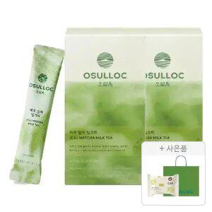 오설록 제주 말차 밀크티 10입, 2개 +증정(그린티웨하스 17g, 1개 + 쇼핑백(소), 1개