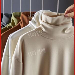 티류으스 남자 목폴라 폴라티 남성 긴팔 티셔츠 무지 고탄력 빅사이즈