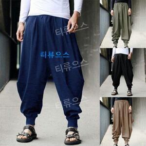 히피 개성있는 남자방한 남성용 헐렁한 부드러운 남자 팬츠 바지 하렘 티류으스