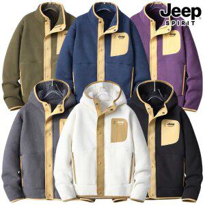 지프 JEEP SPIRIT 스탠딩 카라 후드 2타입 플리스 점퍼 재킷 집업 후리스 지퍼포인트