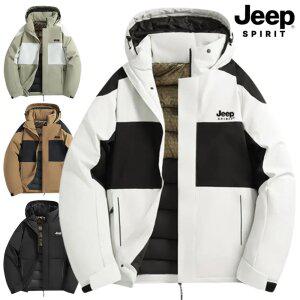 지프 JEEP SPIRIT 점퍼 그래핀 안감 후드 패딩 집업 캠핑점퍼 방수 자켓 아웃도어 배색