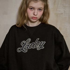 LADEY 아플리케 스웨트셔츠 블랙