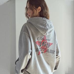 [2-WAY] 비터 피그먼트 후드 집업 고스트그레이