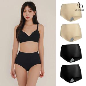 (4개세트) 2컬러 심리스 하이웨스트 팬티 노라인 무봉제 여성 팬티 이너웨어