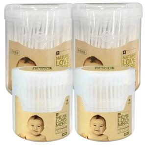 네이쳐러브메레 유아 면봉 중형(200P) 2개+유아 면봉 대형(300P) 2개, 총 4개