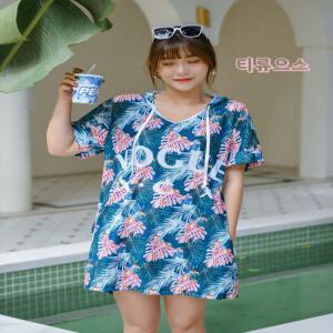 루즈핏 바캉스룩 래쉬가드 빅사이즈 오버핏 티류으스