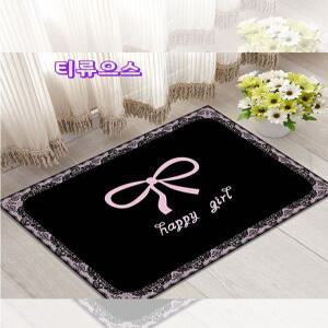 레이스 러그 리본 카페트 블랙 핑크 러그 티류으스