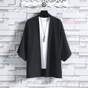 남성 빅사이즈 레옹마틸다 쿨링 유카타 린넨 가디건  티류으스