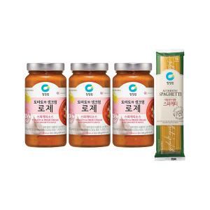 청정원 로제파스타소스 600g, 3개 + 스파게티면 500g, 1개