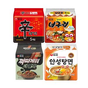 신안너짜블(농심 짜파게티 더 블랙, 116g, 4개입, 1개+얼큰한너구리, 120g,5개입 1개+