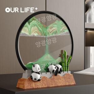 모래멍 사무실 거실 인테리어 모래액자 시계 판다 샌드아트 신혼 선물 티류으스