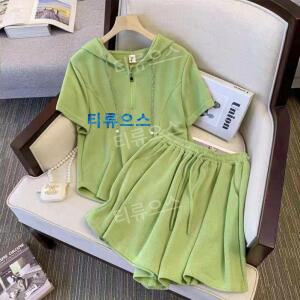 여름 반바지 투피스 정장 반팔 빅빅사이즈 자켓 캐주얼 티류으스