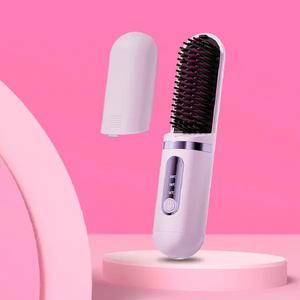 econer 무선 뿌리 볼륨 앞머리 C컬 빗 고데기 충전식