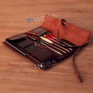 가죽 필통 추천 대학생 캠퍼스 색연필 고전 만년필 고급 직장인 티류으스