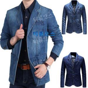 티류으스 중년남성 데님자켓 청자켓 캐주얼 봄 아우터 마이 상의 남자