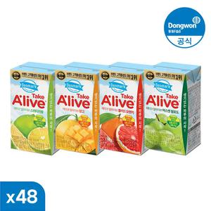 [동원] 덴마크 테이크 얼라이브 120ml 48개 (자몽/망고/청포도/오렌지)